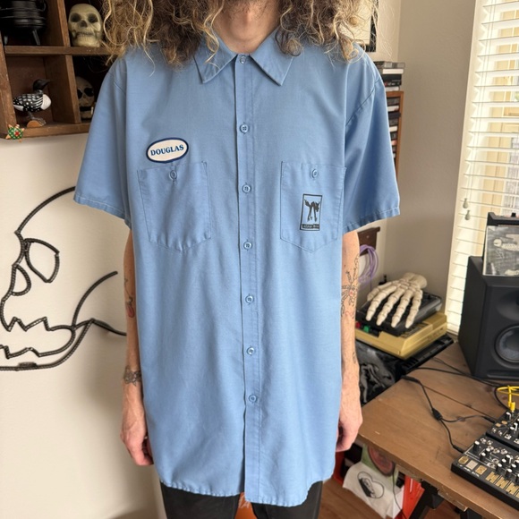 Vintage 90s The Gadjits Hellcat Records Dickies Work Shirt USA ~ Size XXL - Picture 5 of 10